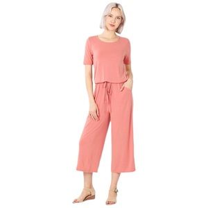 Pink Capri jumpsuit